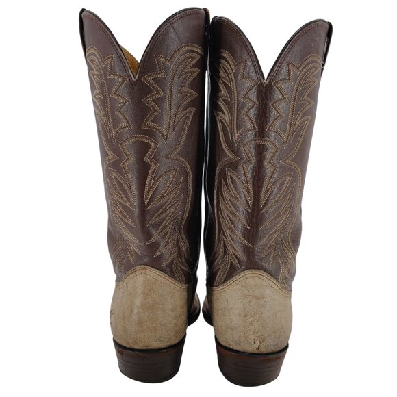 Nocona Cape Buffalo Cowboy Boots Mens size 10D Brown Tan Exotic Leather Western - Picture 10 of 16